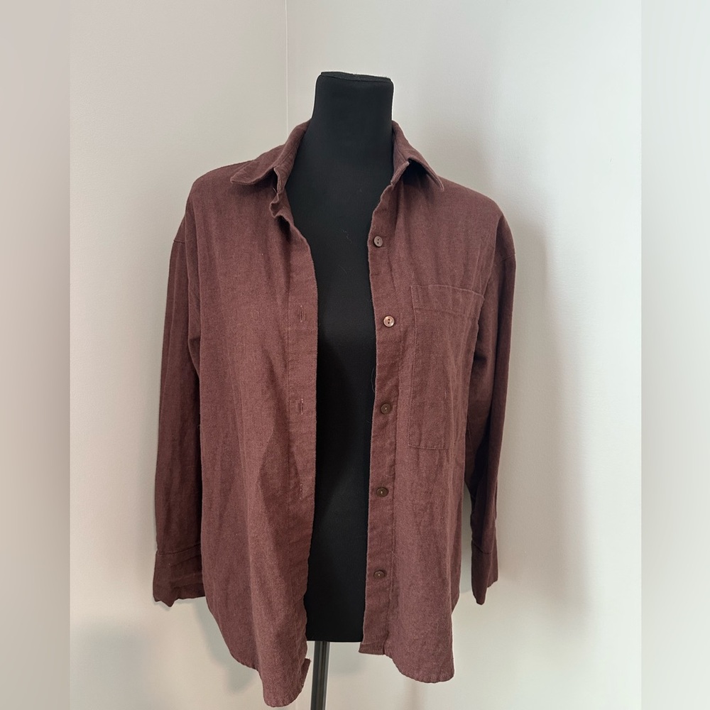 Abercrombie & Fitch Brown Linen Shirt